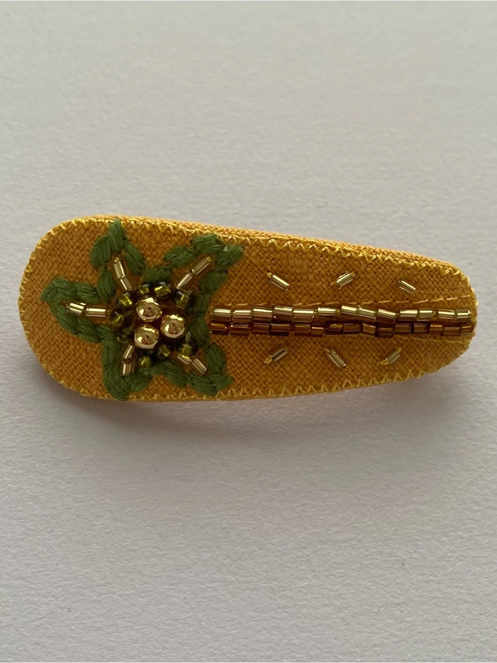 $40 NWT J. Crew Yellow Pink Embroidered Beaded Palm Tree Barrettes Hair Clips